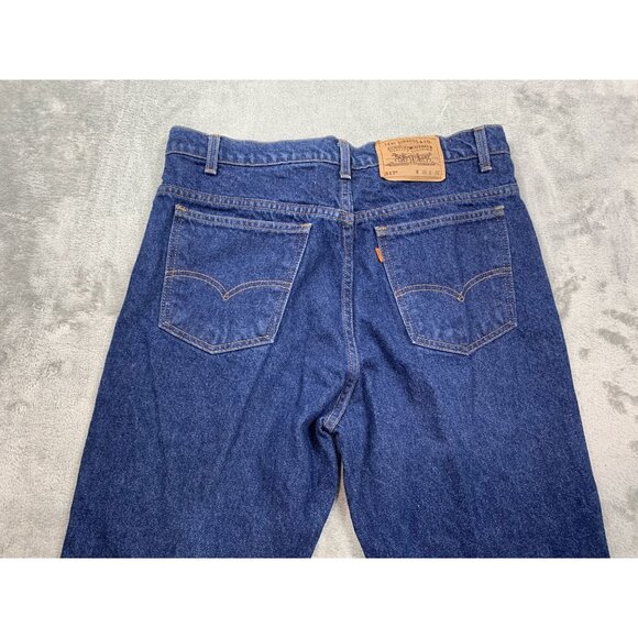 70's Levis 517 Men's W34 L28 Bootcut Jeans Orange tab Blue Denim Vintage - Picture 9 of 10